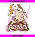 Fall Ball Ghost PNG, Spooky Baseball PNG, Travel Ball Halloween PNG