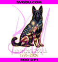 German Shepherd 250 PNG, 250th Anniversary PNG, USA Flag Dog PNG