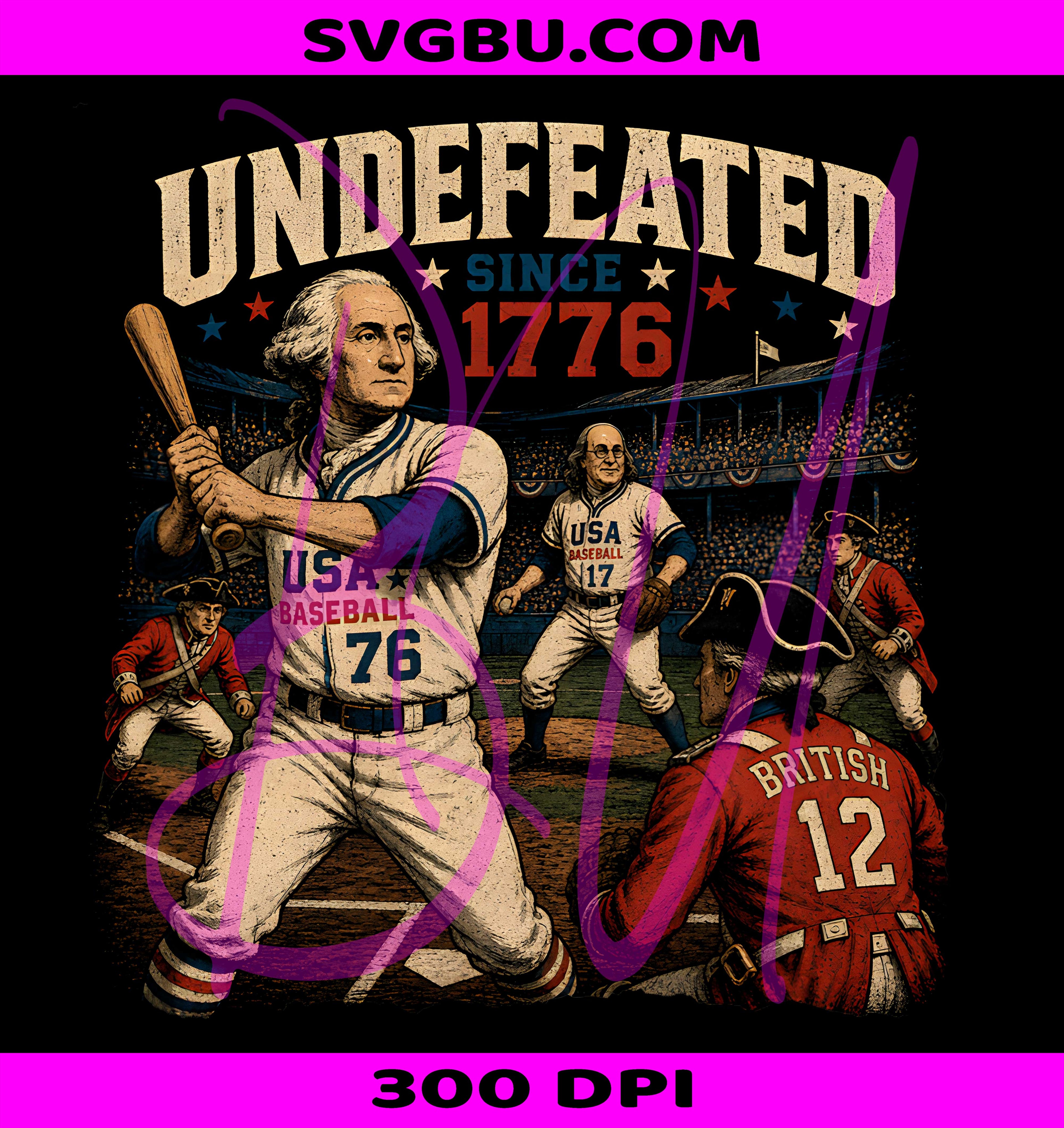 Undefeated Since PNG, 1776 Baseball PNG, Independence Day PNG