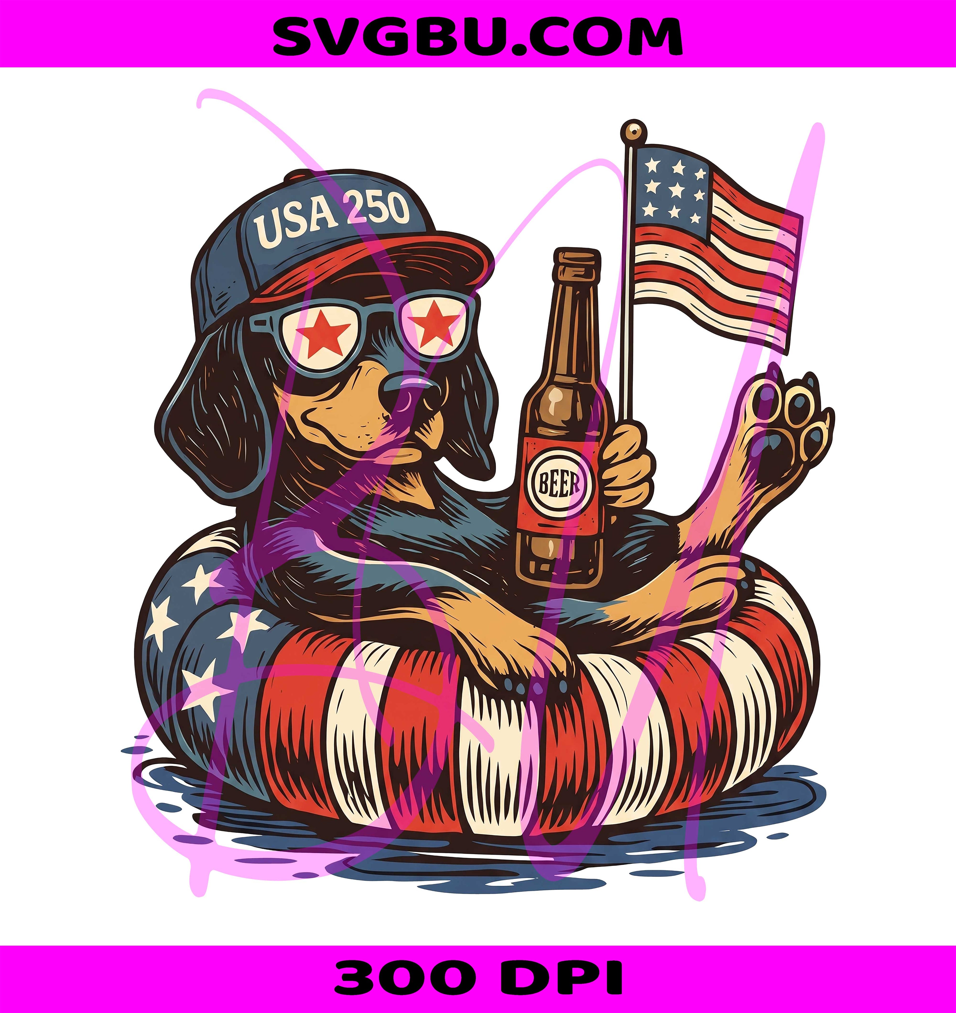 Funny 4th Of July PNG, Dachshund 4th Of July PNG, USA 250th Anniversary PNG