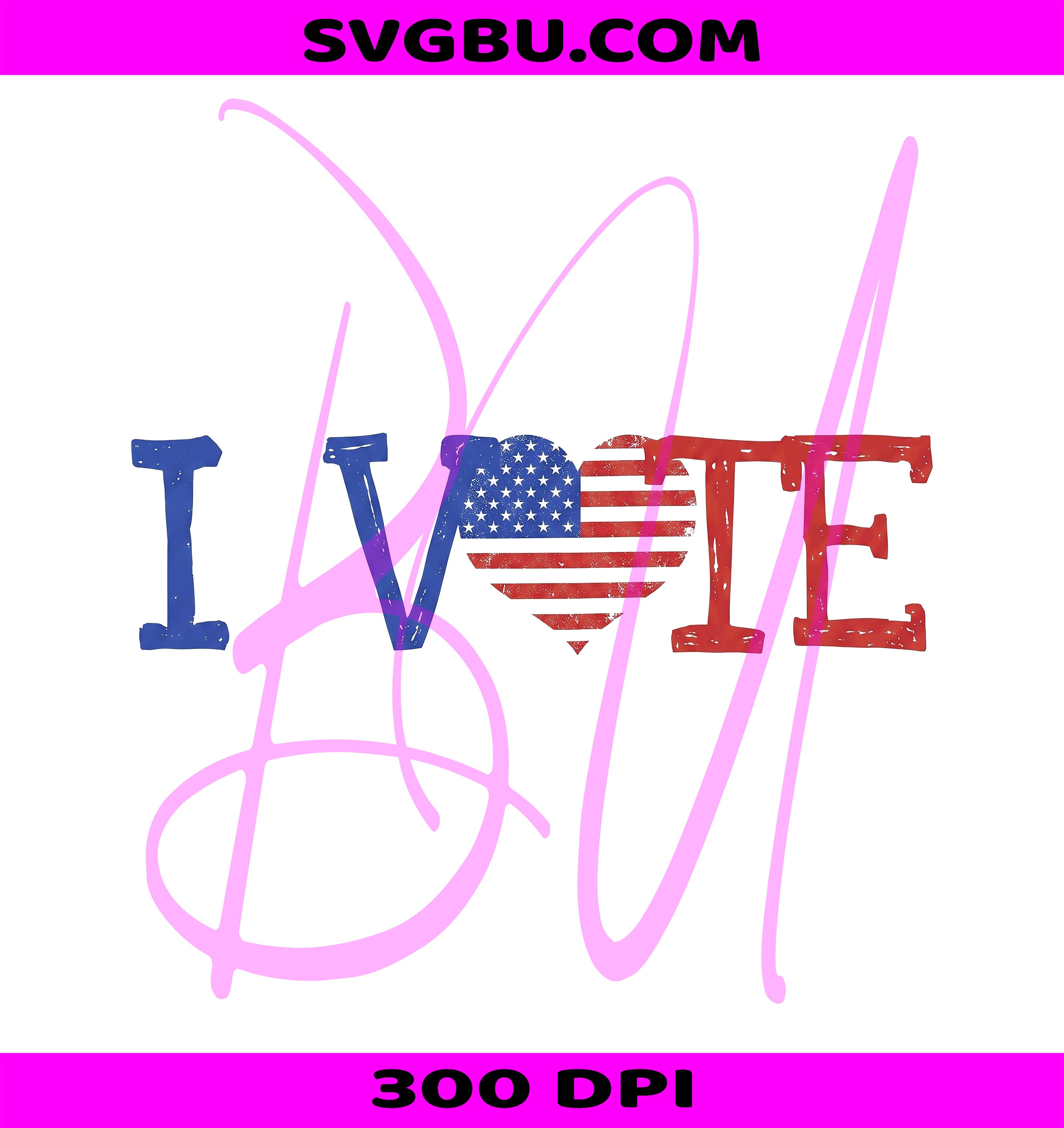 I Vote PNG, American Flag Heart PNG, Patriotic Election PNG