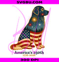 Golden Retriever 250 PNG, 4th Of July Dog PNG, 250 Years USA PNG