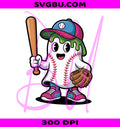 Halloween Baseball Ghost PNG, Ice Cream Drip PNG, Spooky Sports PNG