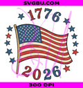 1776 2026 USA PNG, Patriotic Flag PNG, American Anniversary PNG