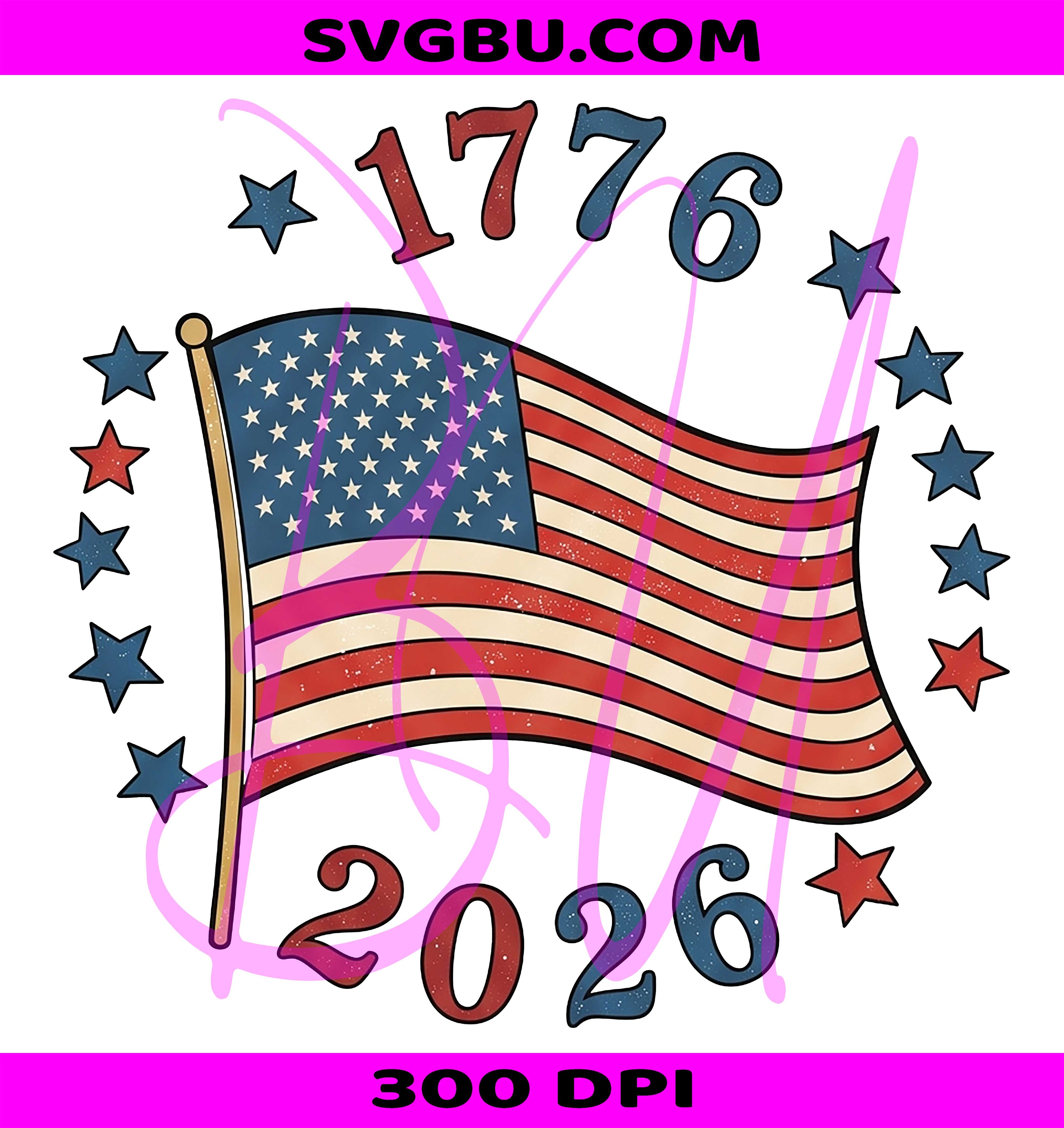1776 2026 USA PNG, Patriotic Flag PNG, American Anniversary PNG