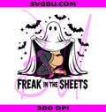 Freak In The Sheets PNG, Retro Halloween Ghost PNG, Funny Ghost PNG