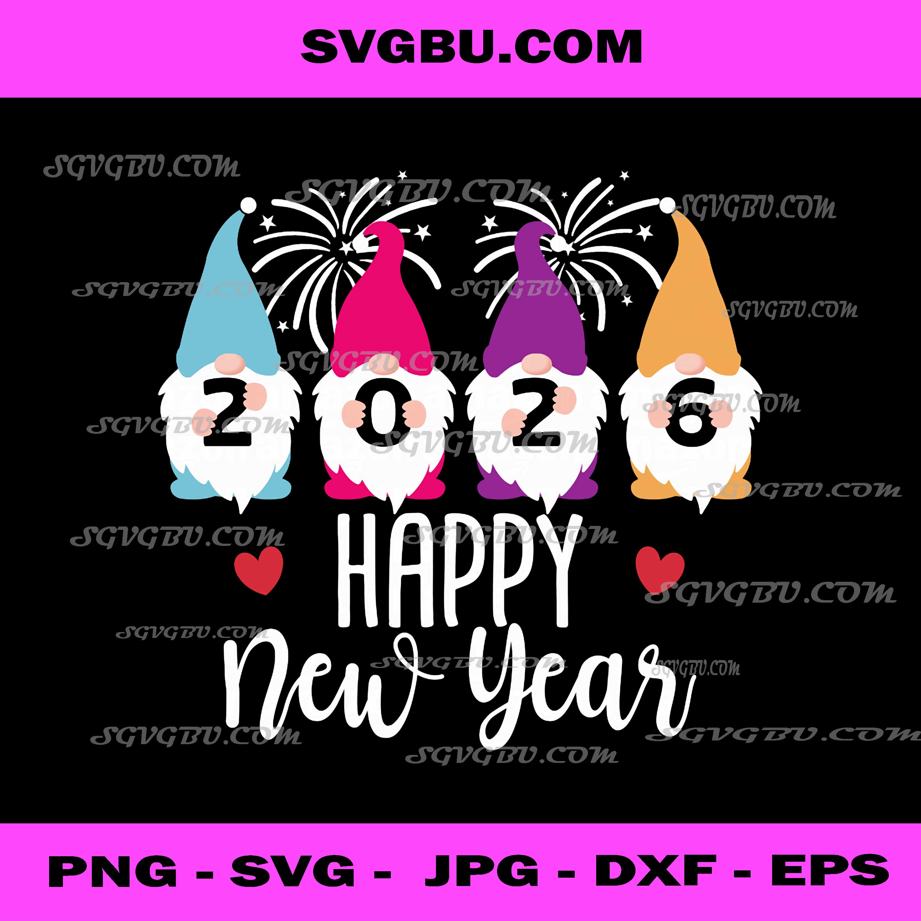 Happy New Year 2026 Gnomes Family Matching PNG, Gnomies PNG