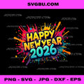 Happy New Year Party 2026 PNG, Ballon Family Matching PNG