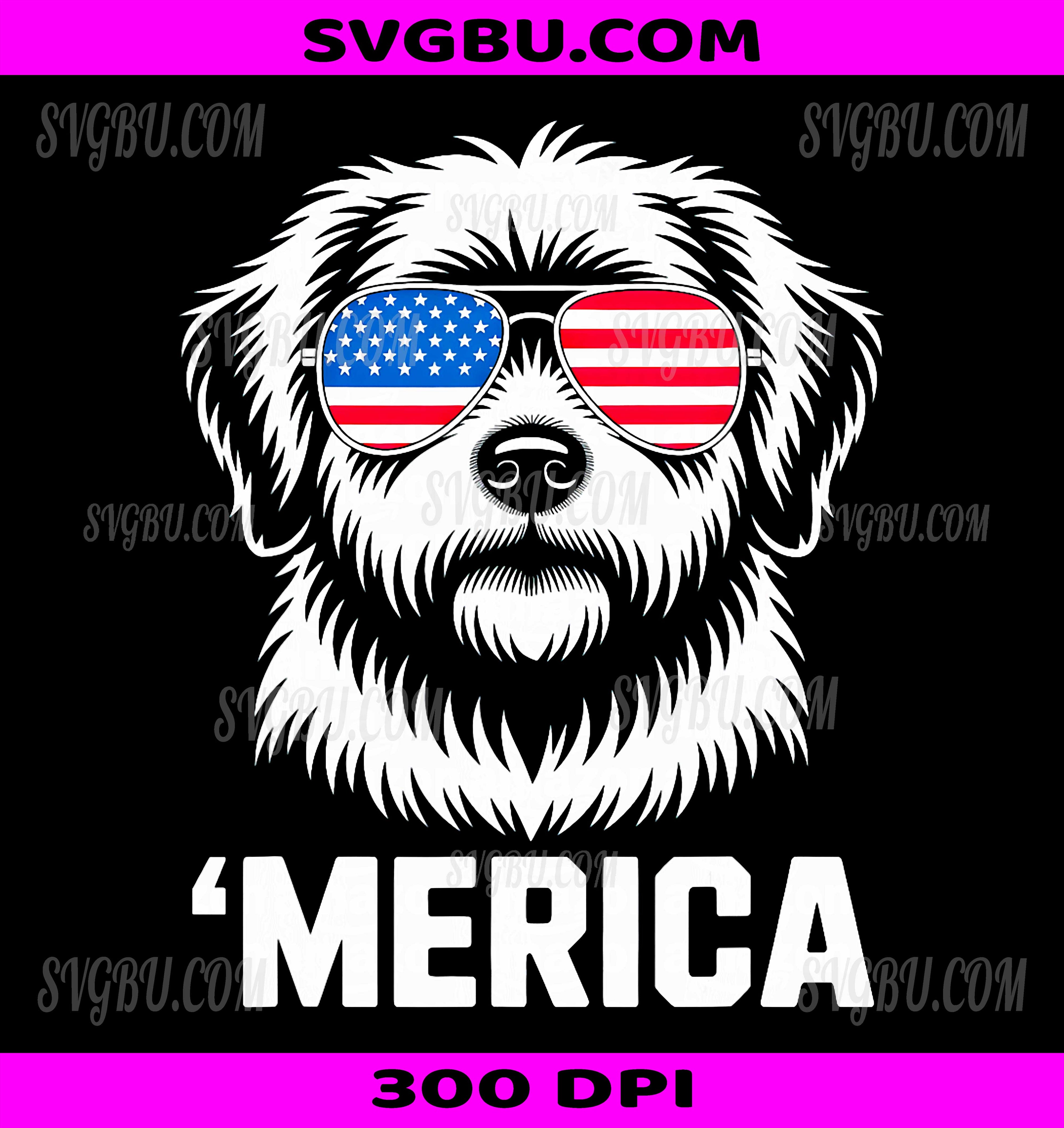 Golden Doodle 4th Of July Merica USA PNG, Patriotic Dog Lover PNG