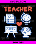 Teacher Life PNG, Education Icons School Supplies Appreciation Design