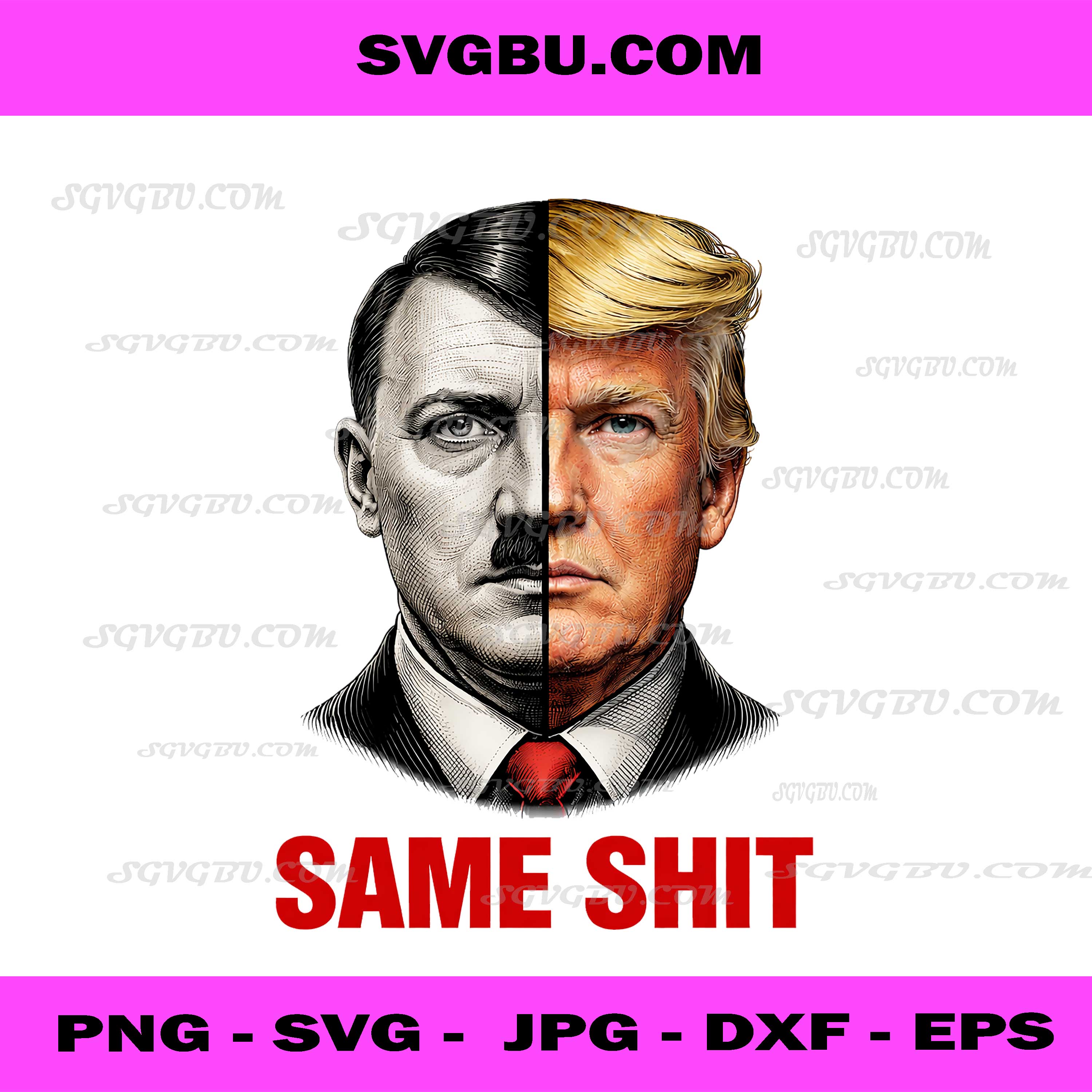 Trump Hitler Same Shit Vector PNG, Political Satire Design PNG