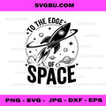 To the Edge of Space PNG, Retro Rocket and Planets Design