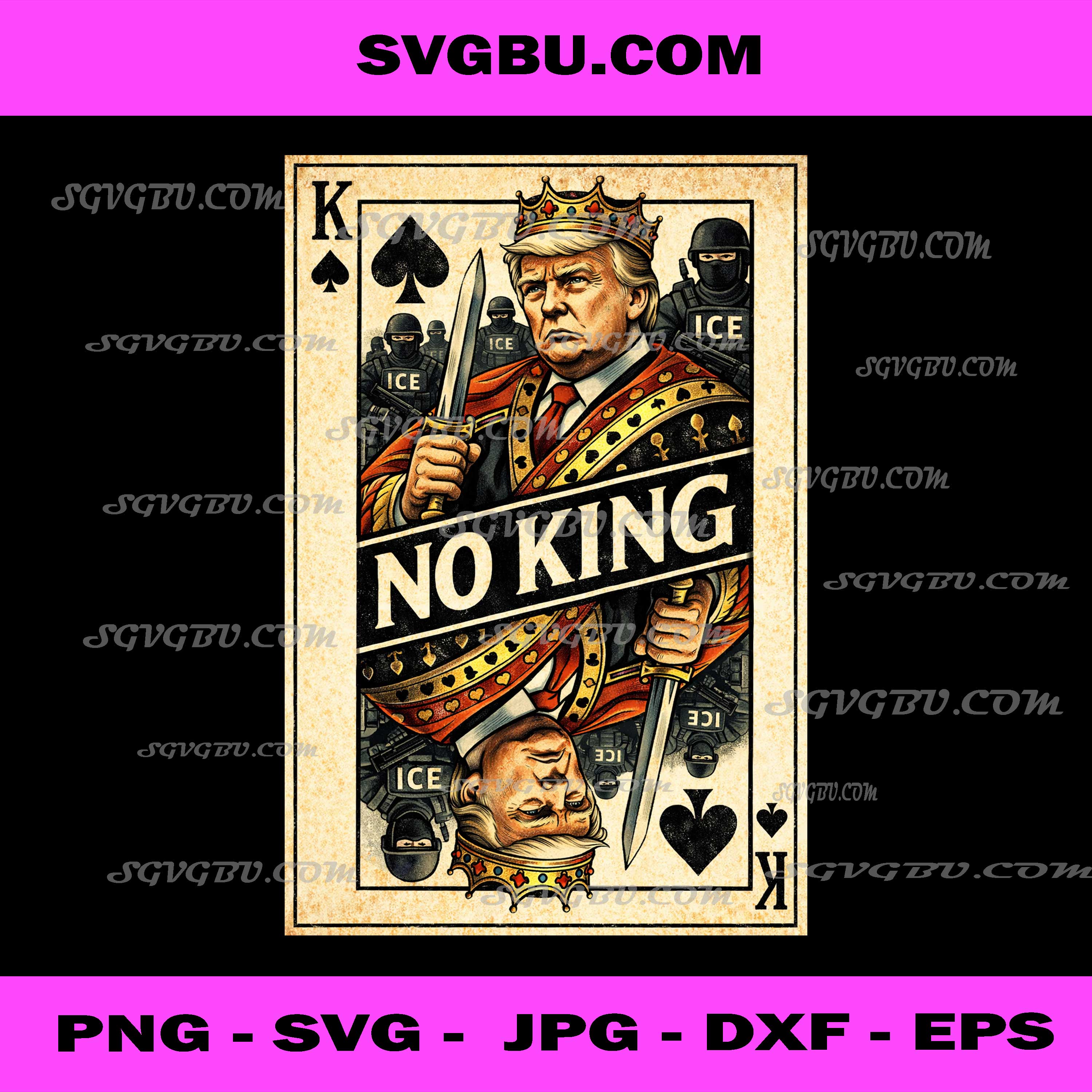 No King Playing Card PNG, Liberty Protest Card PNG, Political Poster Art PNG
