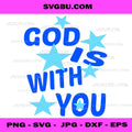 God Is With You PNG, Christian Stars Religious PNG Design