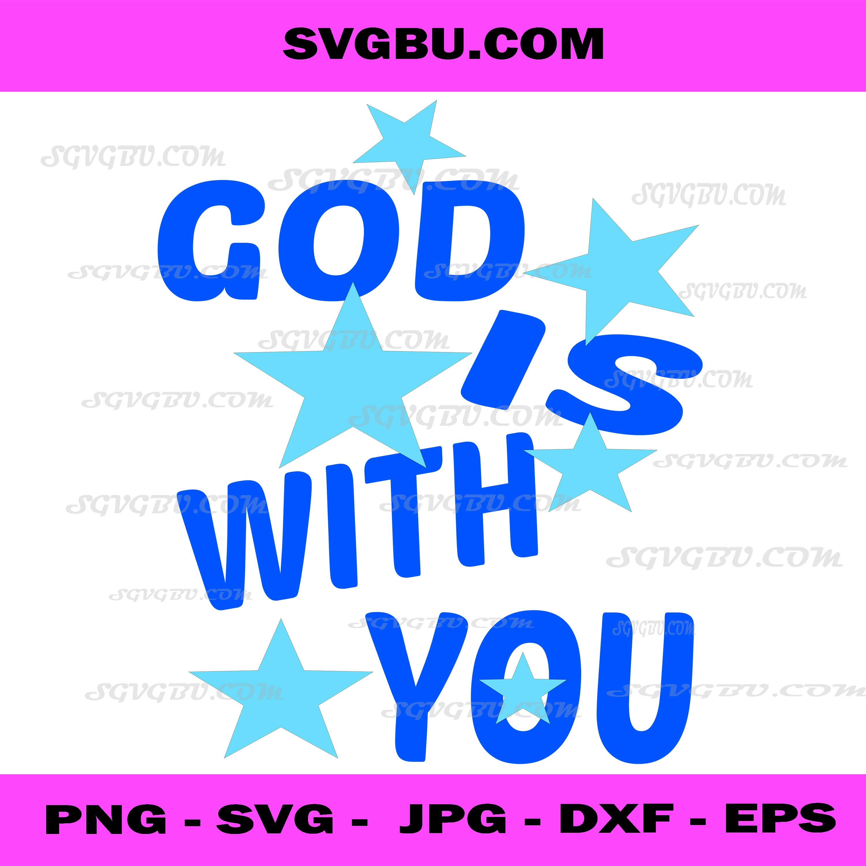 God Is With You PNG, Christian Stars Religious PNG Design