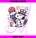 Patriotic Snoopy 4th of July PNG, Snoopy Uncle Sam Hat Ice Cream Design PNG