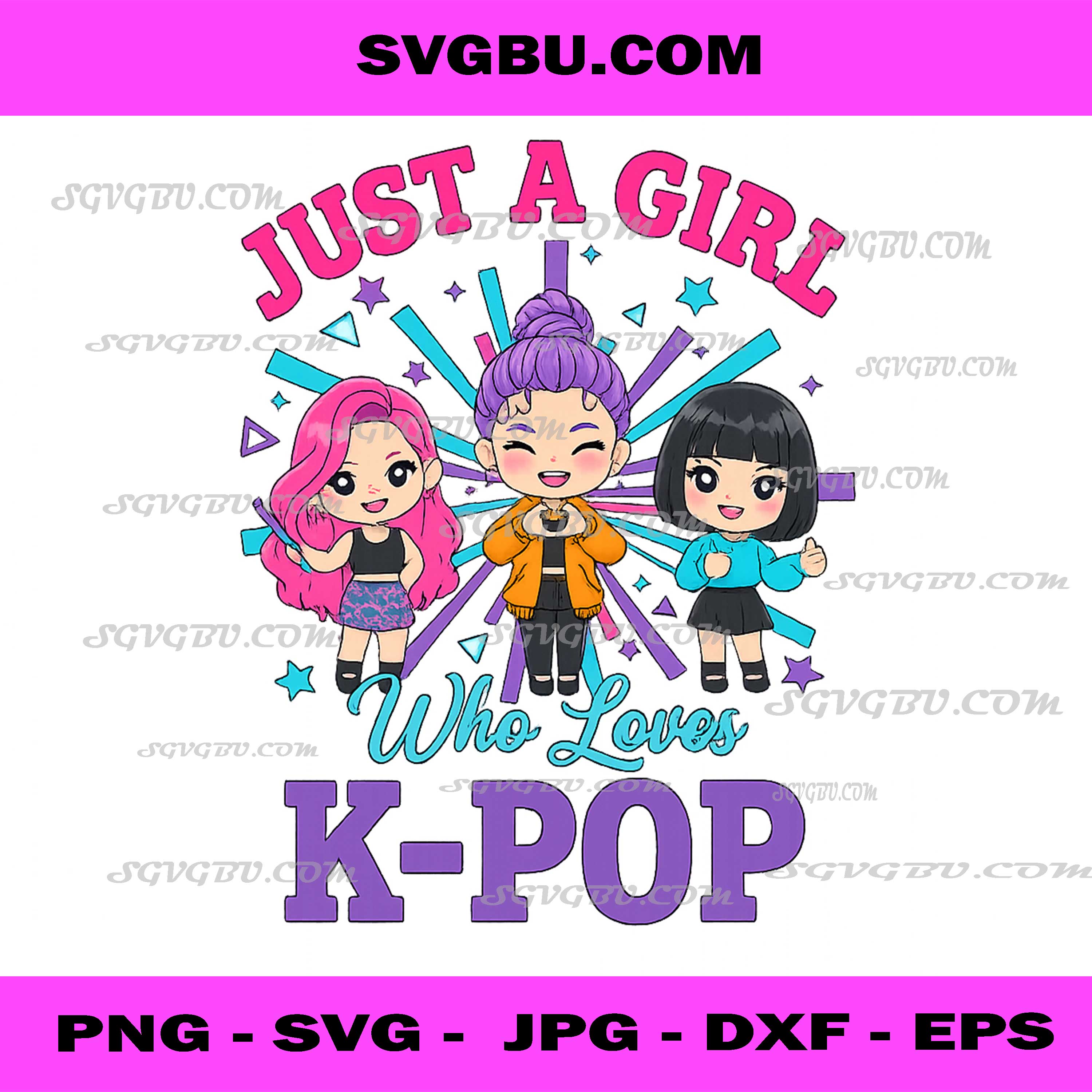 Just A Girl Who Loves K-POP, Cute Anime Girls Fans Art PNG
