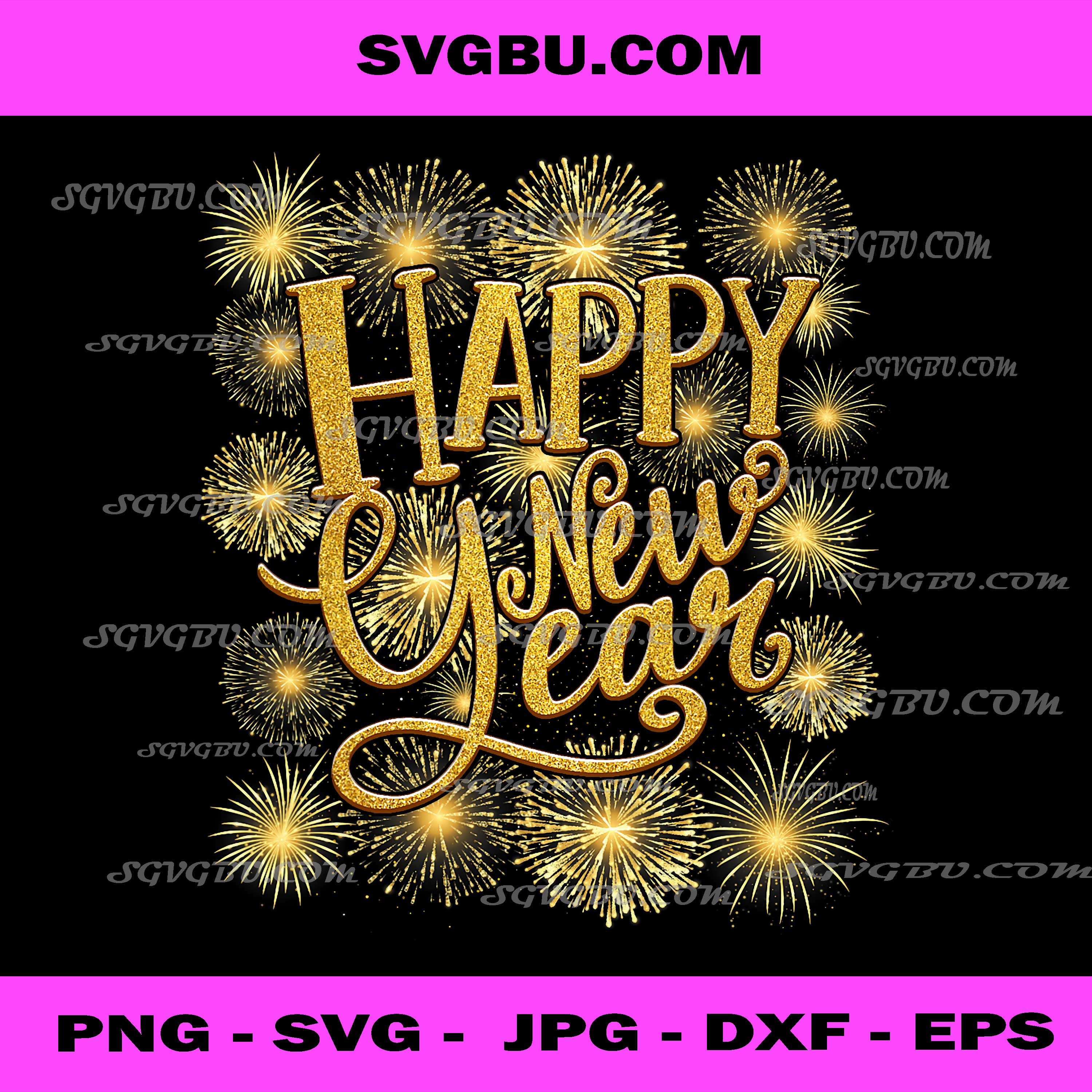 2026 Happy New Year PNG, Eve Party Fire Work PNG