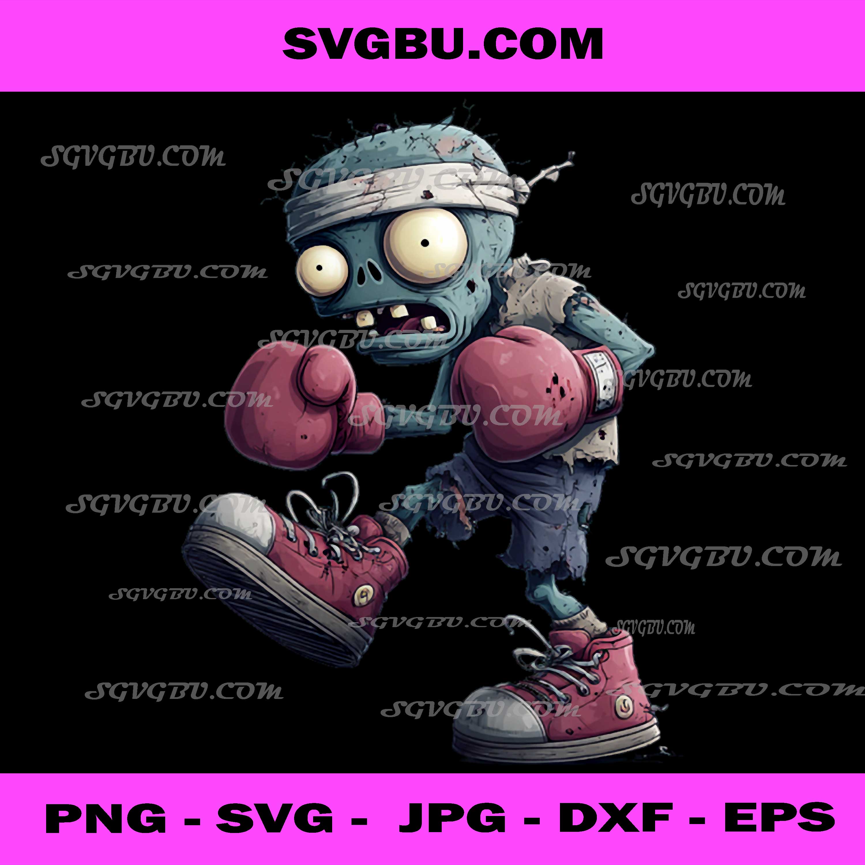 Boxing Cartoon Zombie for Boys and Girls, PNG File Only, Digital Download