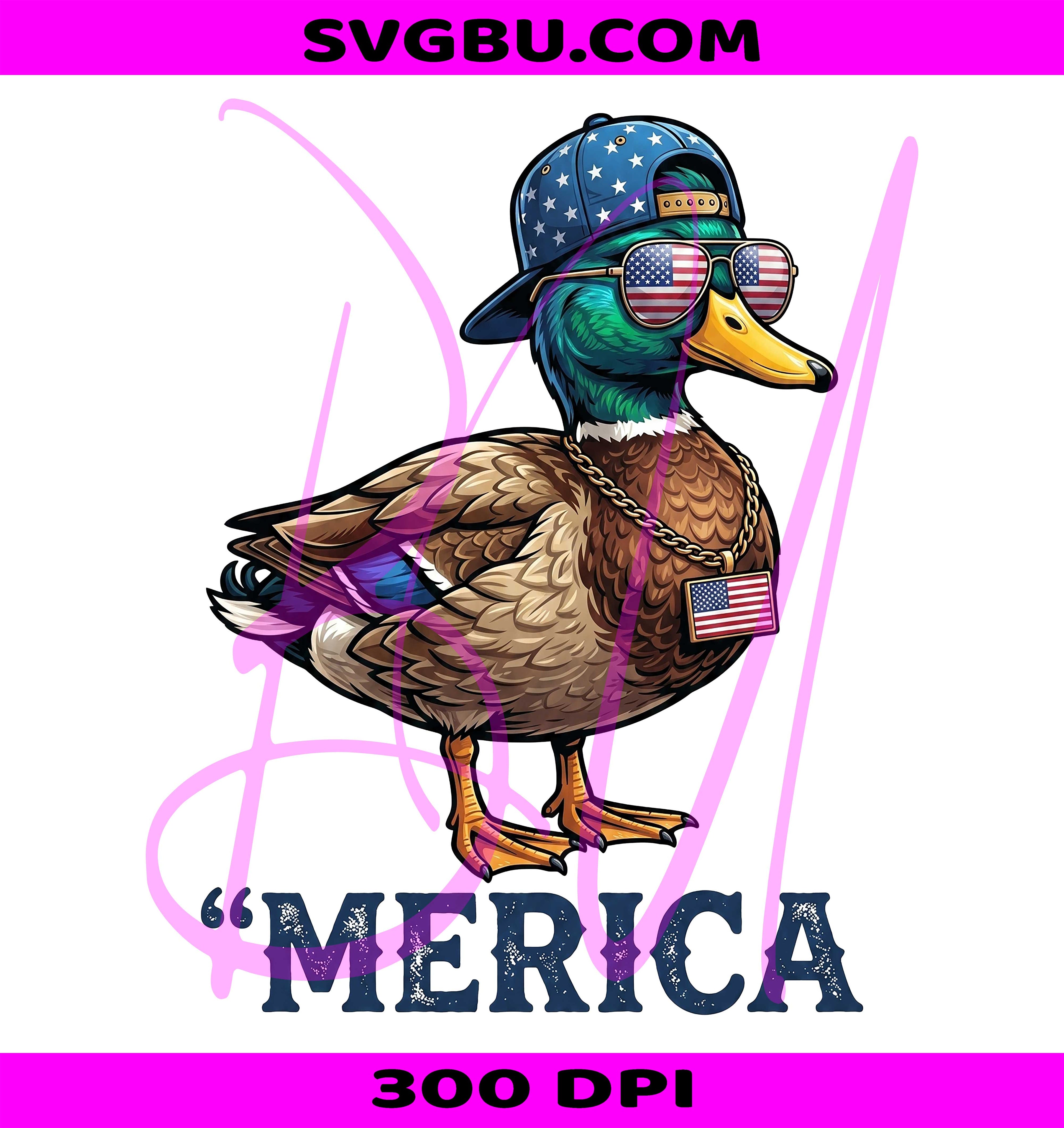4th Of July Duck PNG, Funny Patriotic Duck PNG, USA Mallard Duck PNG