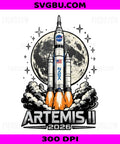 Artemis II 2026 PNG, NASA Rocket Launch Moon Mission Space Design