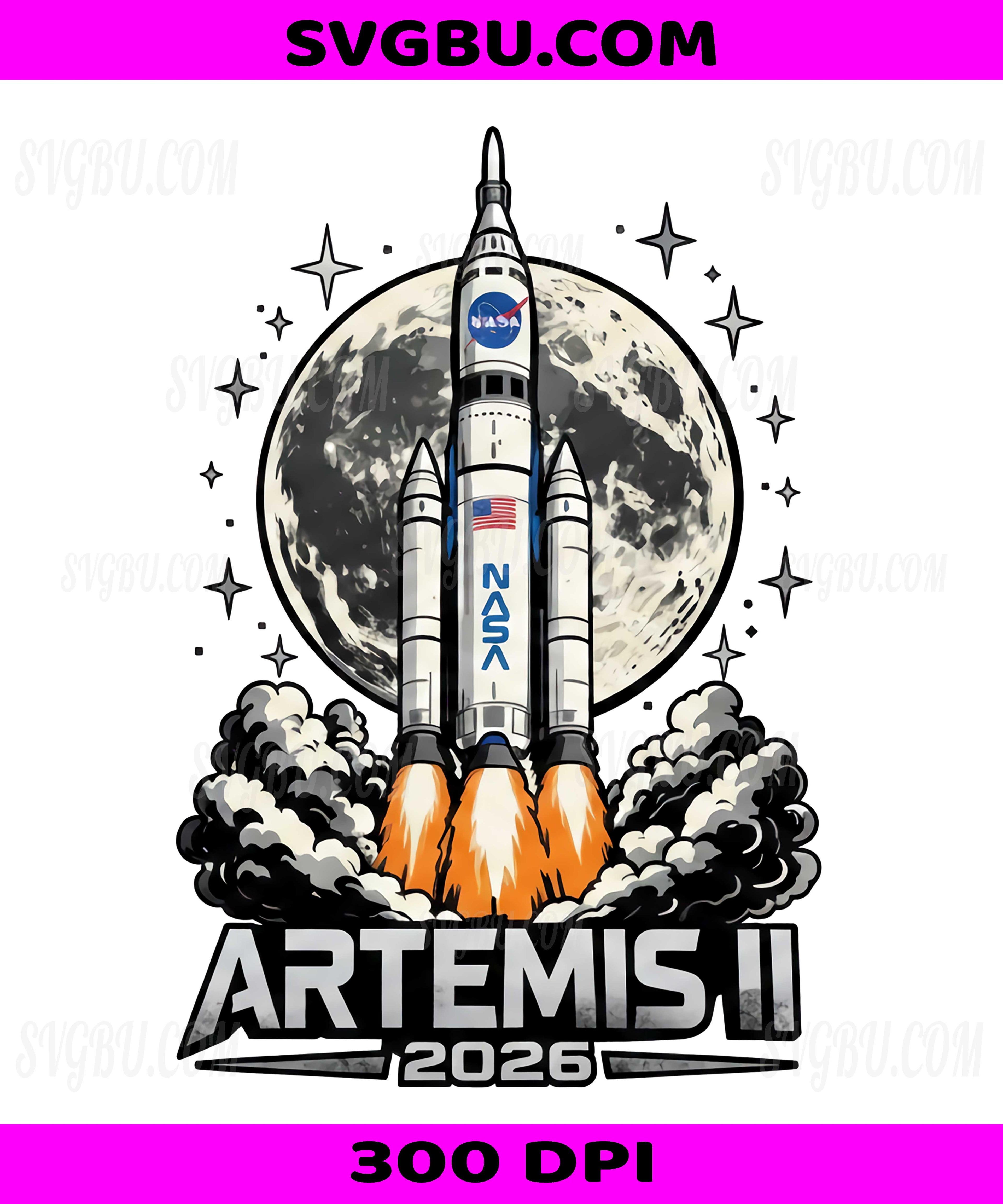 Artemis II 2026 PNG, NASA Rocket Launch Moon Mission Space Design