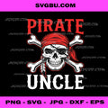Pirate Uncle, Skull and Crossbones Red Bandana Art PNG