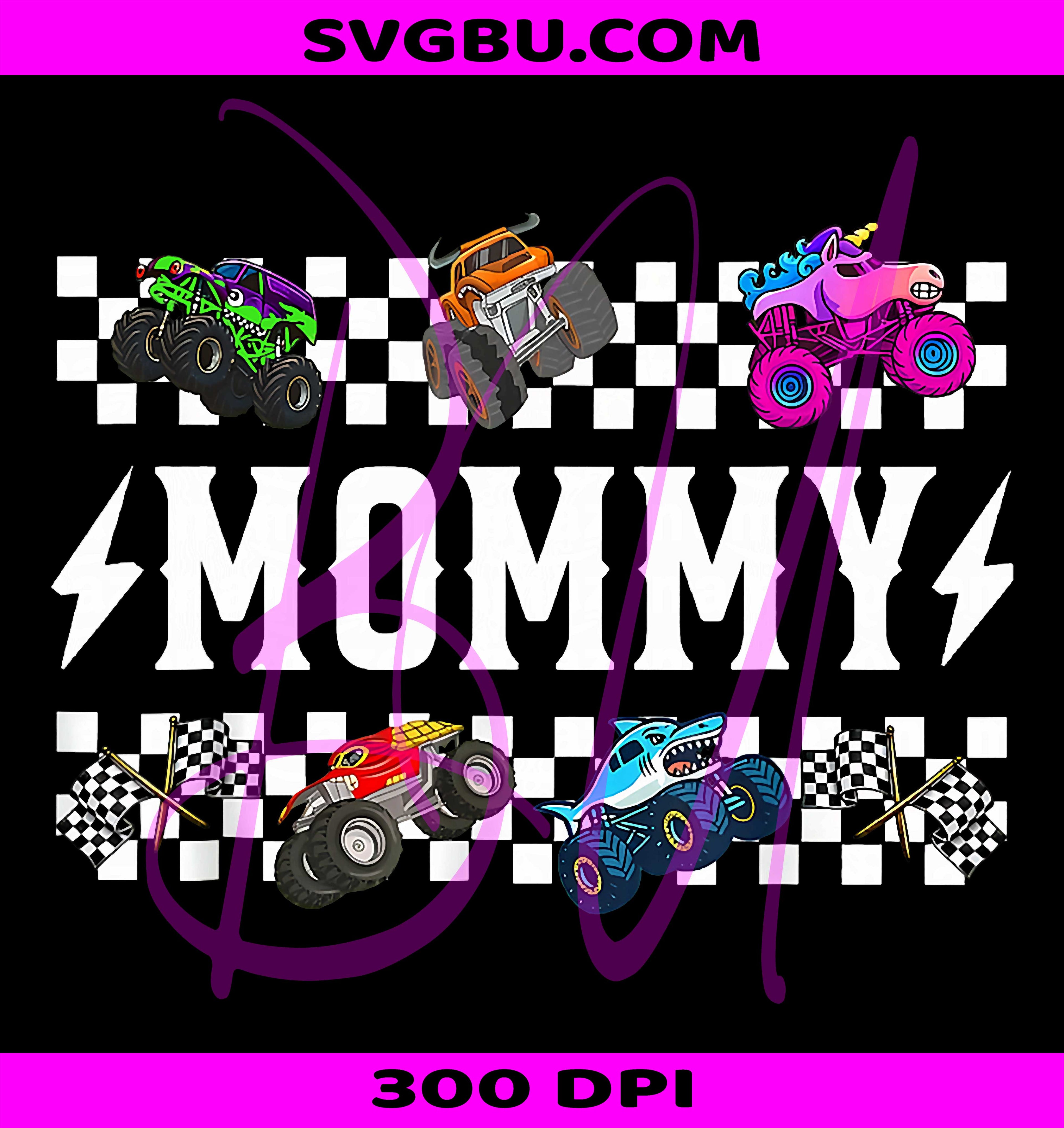 Mommy Retro Monster Truck Family Crew PNG, Birthday Matching Graphic PNG