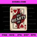 Vintage Six 7 Hearts of Playing Card PNG