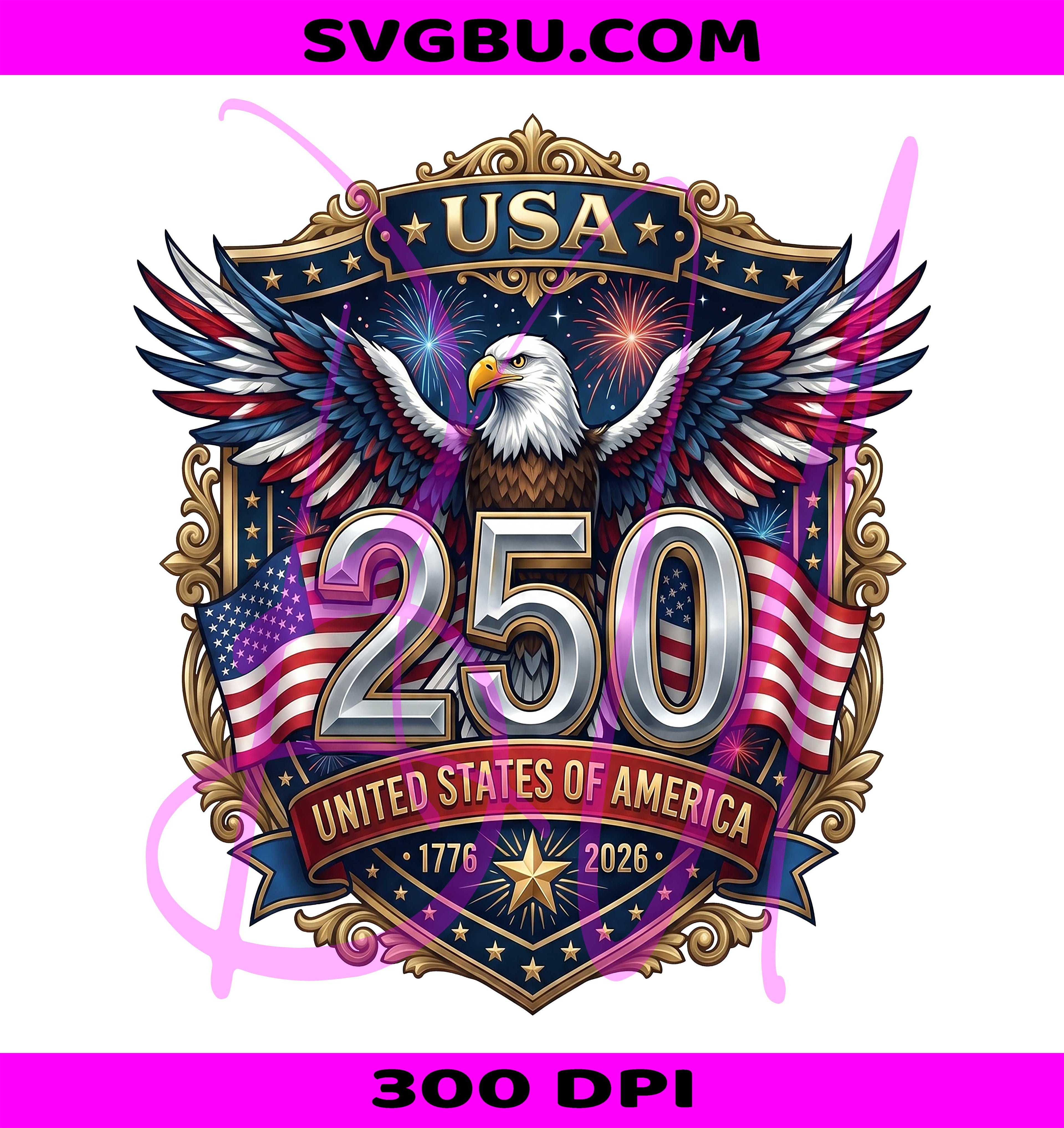 USA 250 Years United States PNG, Patriotic American Eagle PNG