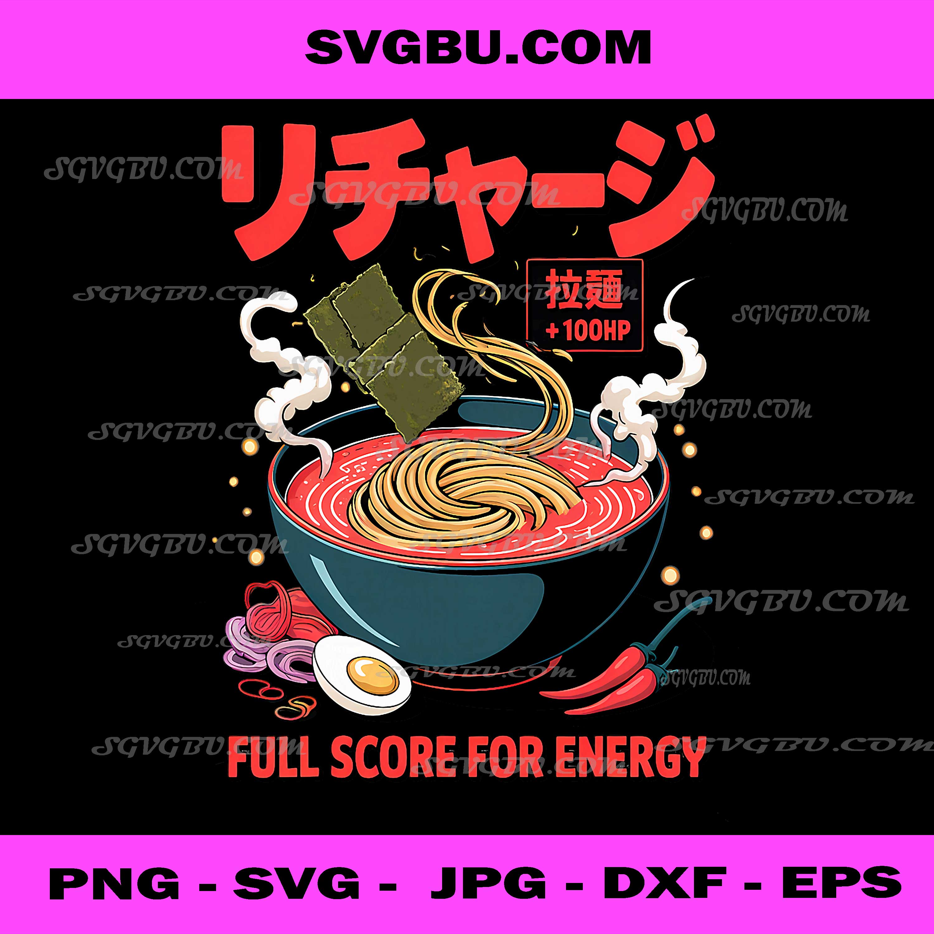 Ramen Energy Bowl, Japanese Noodle Art, Full Score Food PNG
