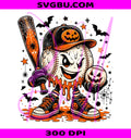 Halloween Baseball Ghost PNG, Spooky Player PNG, Pumpkin Sports Design PNG