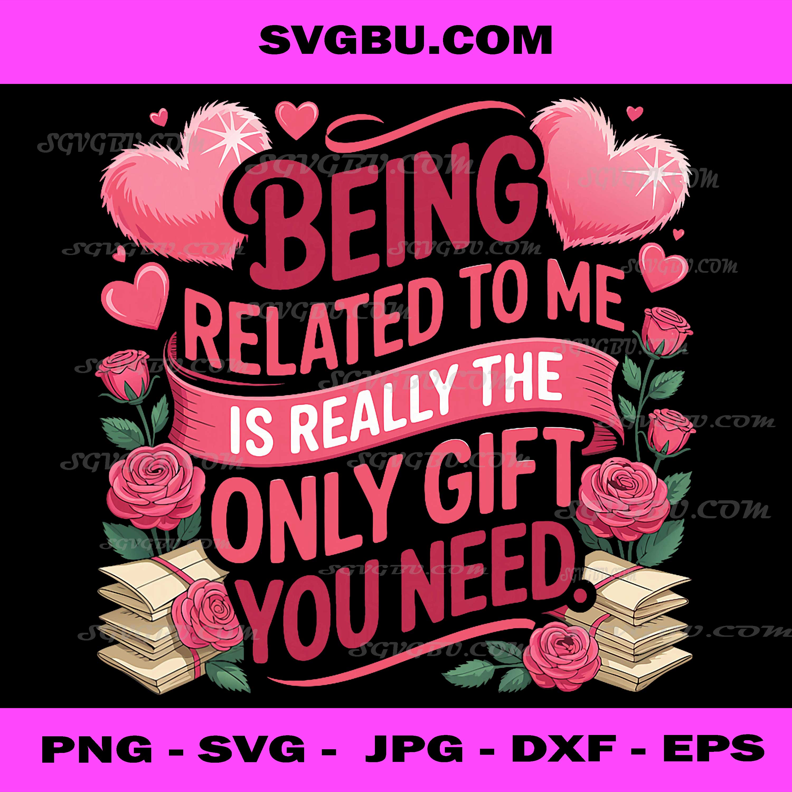 Being Related to Me PNG, Funny Holiday Family Quote PNG