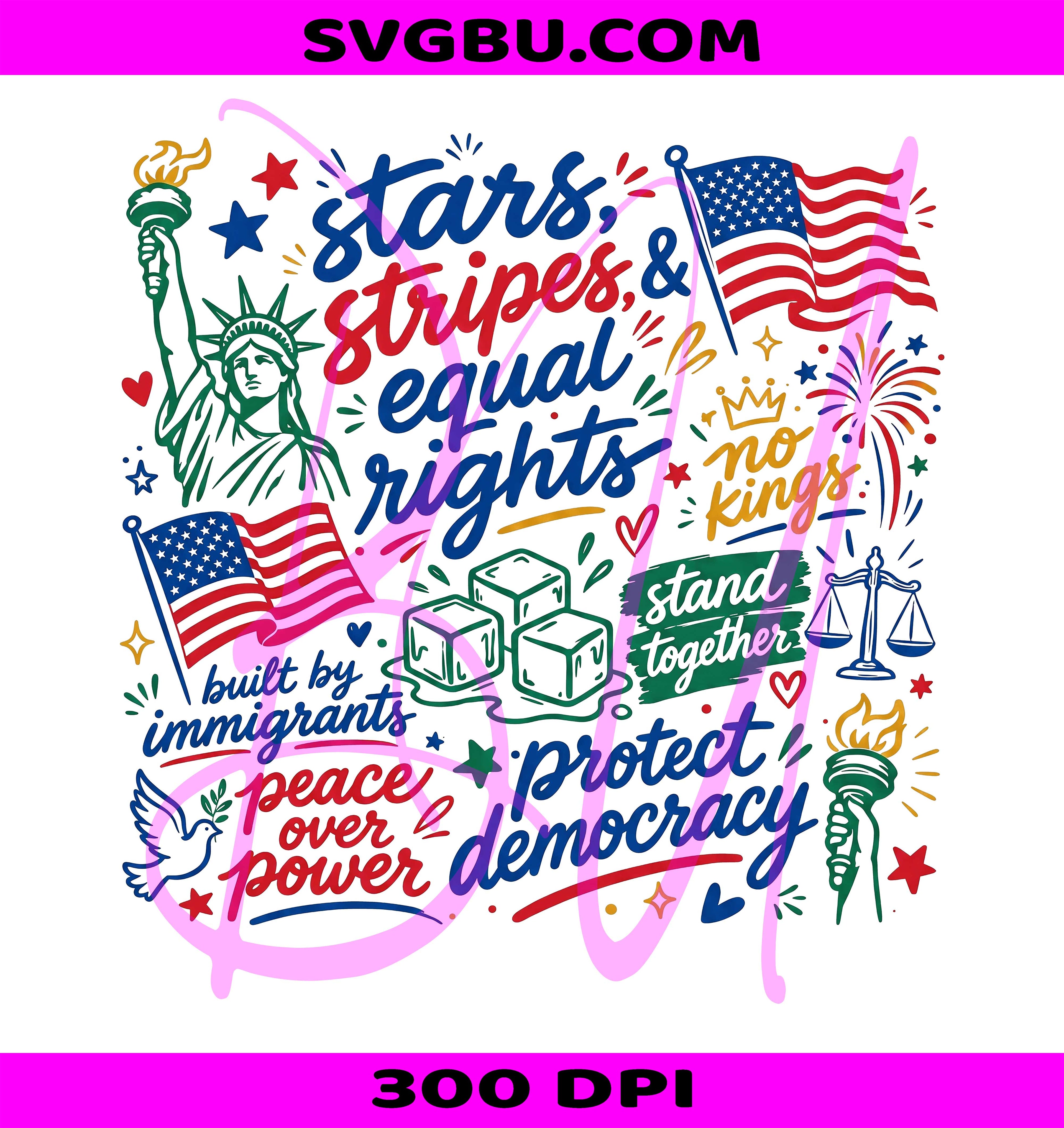 Liberal 4th of July PNG, Equal Rights PNG, Anti ICE PNG