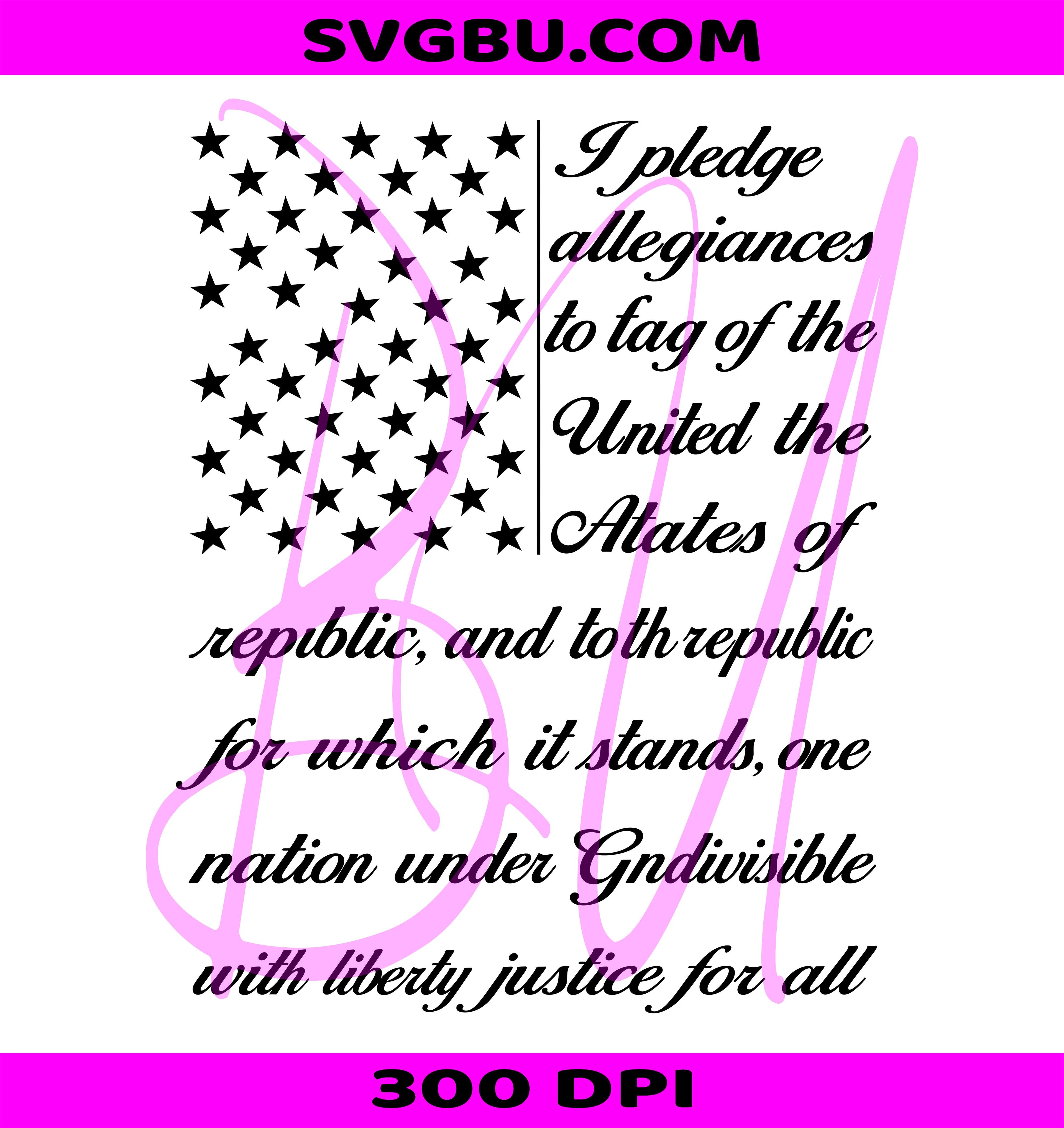 I Pledge Allegiance PNG, American Flag Stars PNG, Patriotic USA PNG
