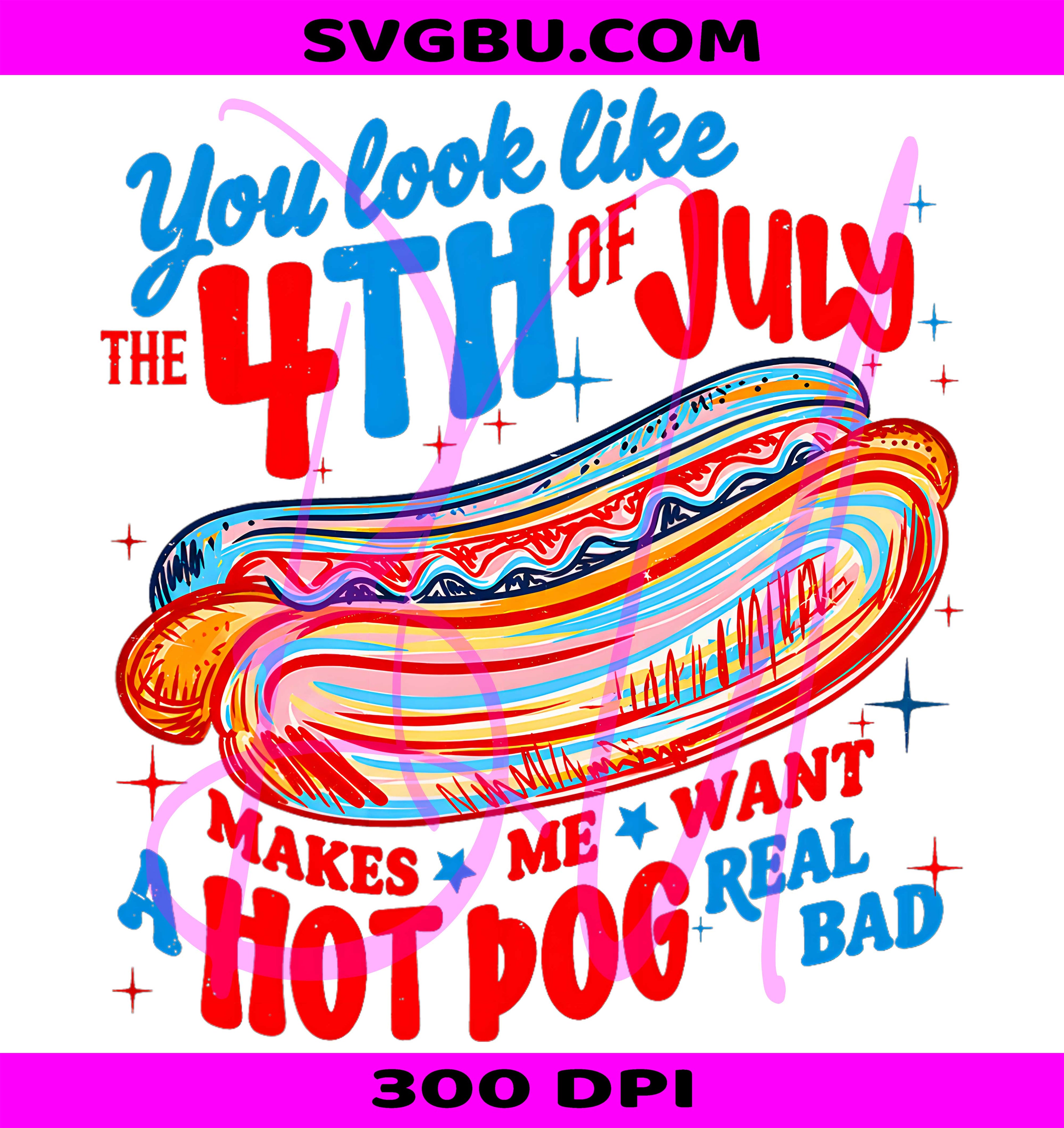 4th July Hotdog PNG, Funny Hotdog PNG, Patriotic Hotdog PNG