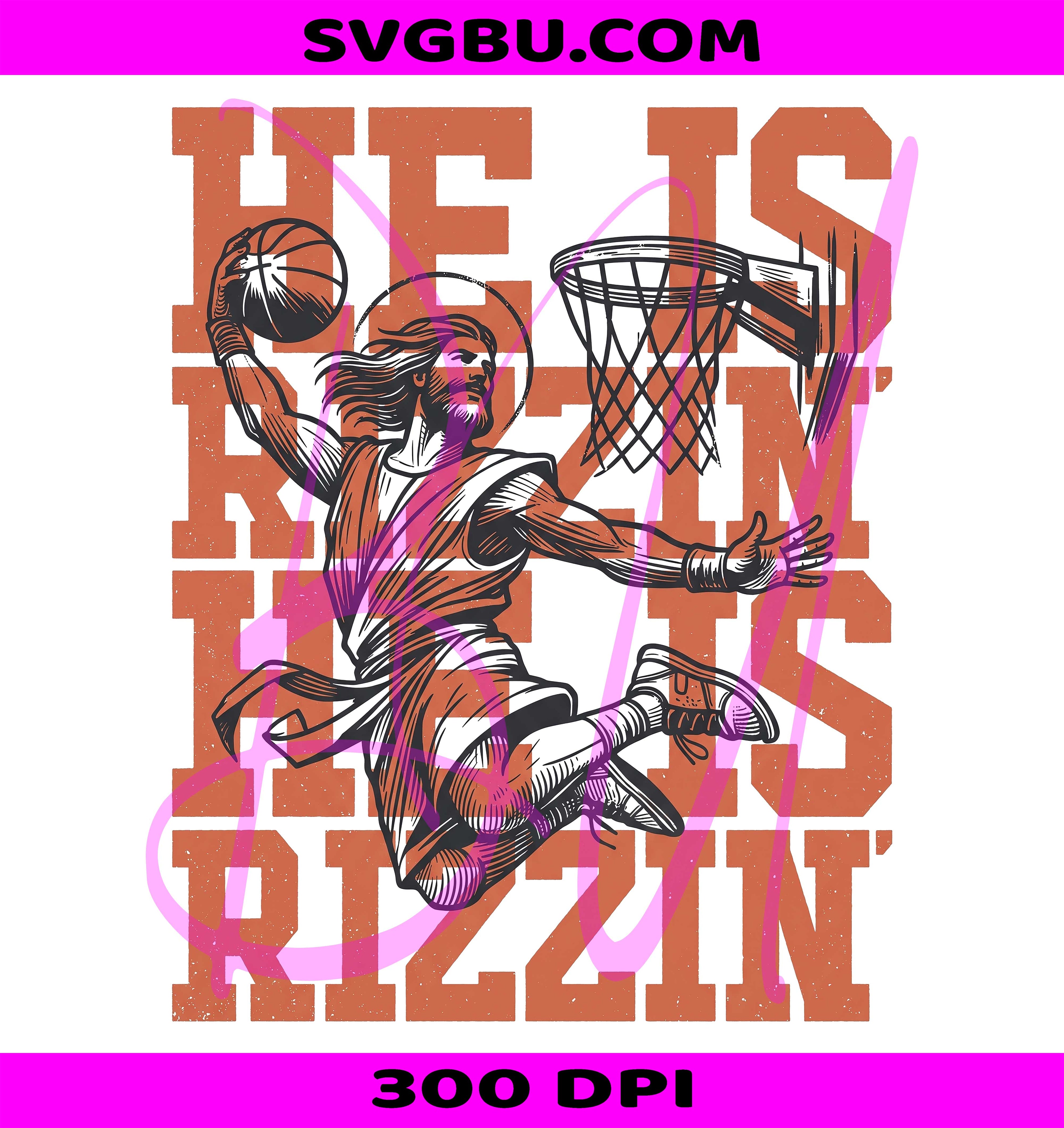 He Is Rizzin PNG, Funny Jesus Basketball PNG, Christian Meme PNG