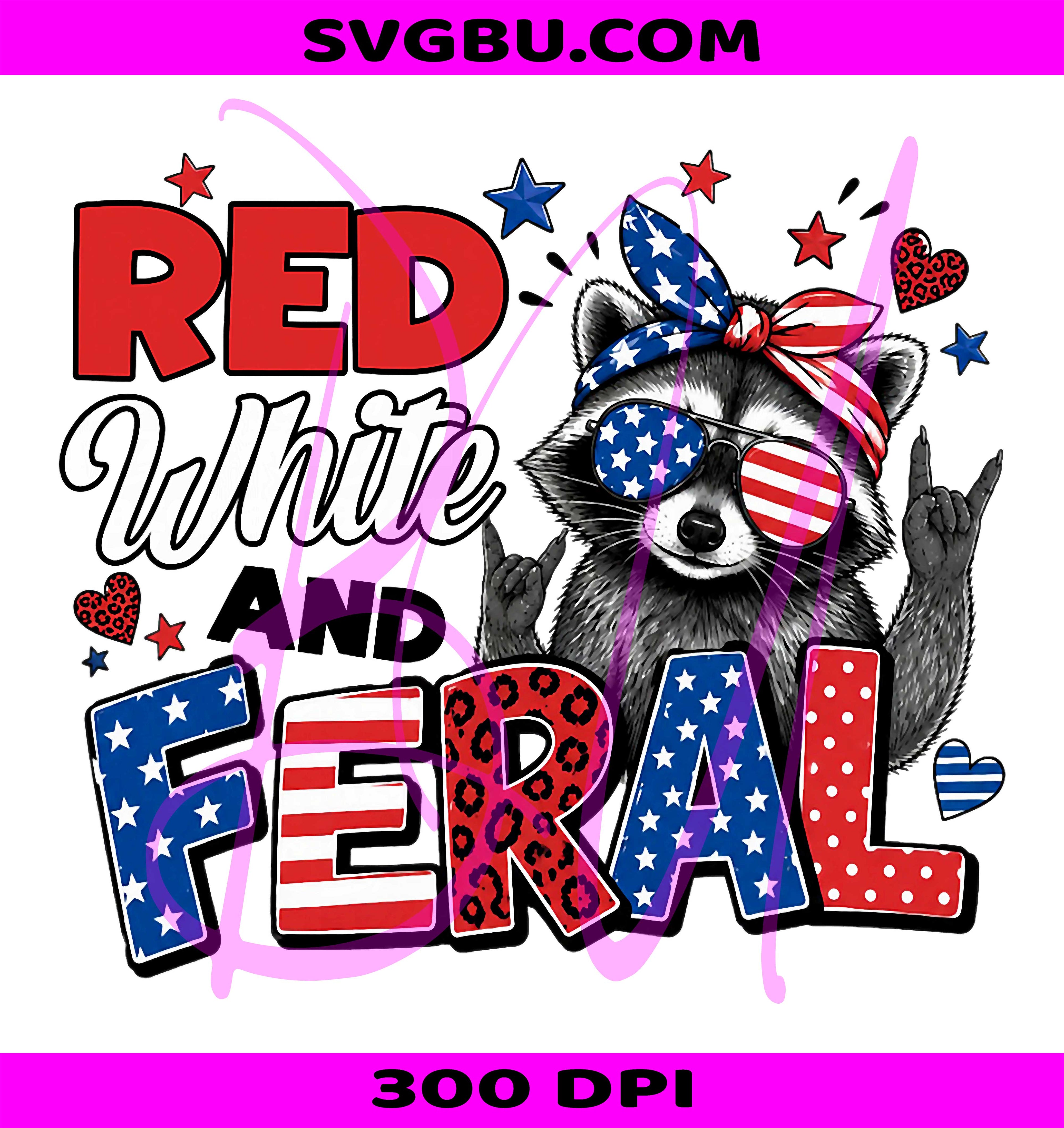 Red White And Feral Raccoon PNG, Funny 4th Of July Patriotic PNG