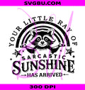 Your Little Ray Of Sarcastic Sunshine Has Arrived PNG, Funny Raccoon Design PNG
