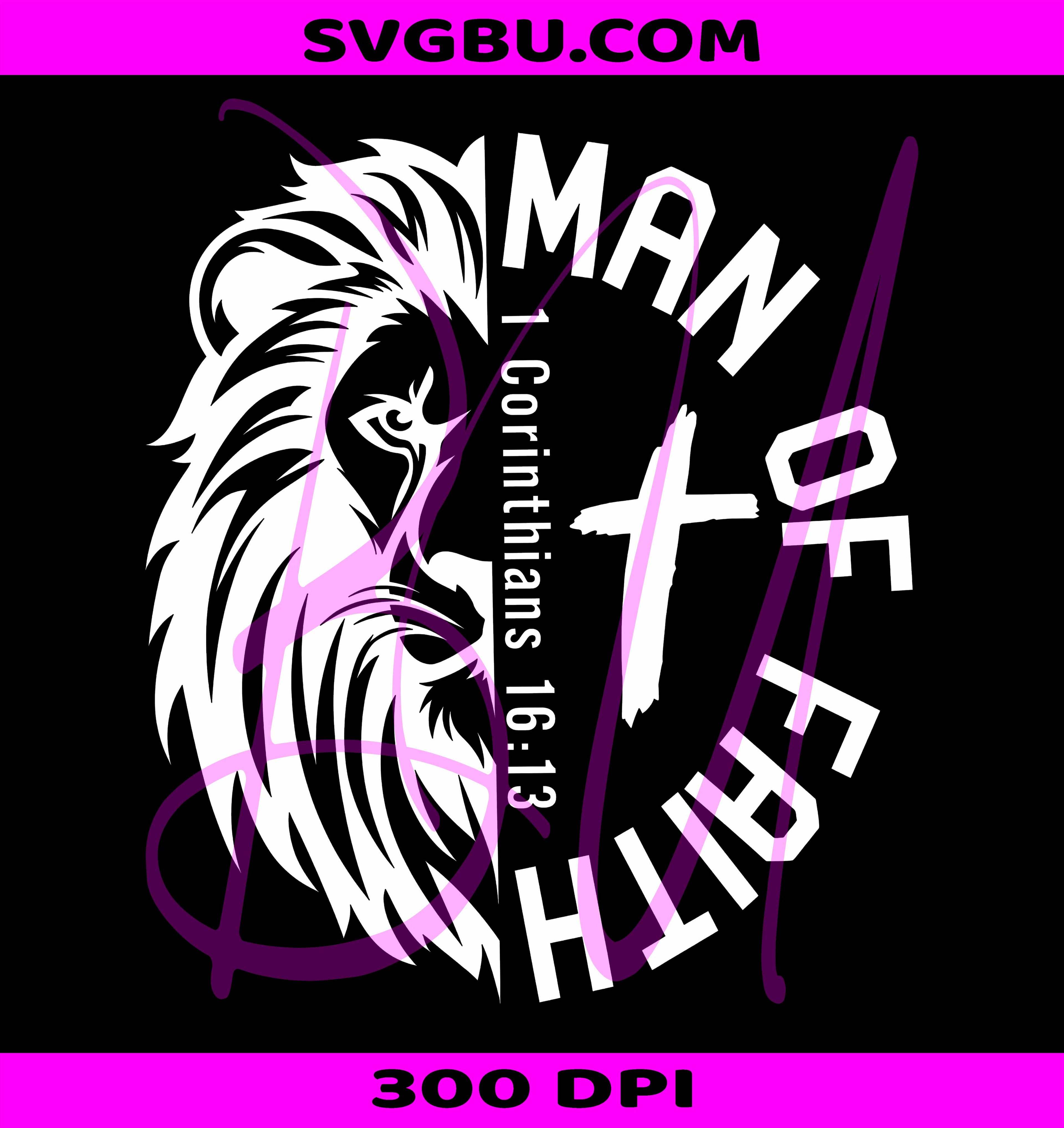 Man Of Faith 1 Corinthians 16:13 Lion PNG, Christian Bible Verse Design PNG