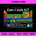 Can I Lick It Periodic Table Chart Science PNG, Teacher Cool Meme PNG