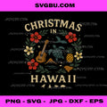 Hawaii Christmas PNG, Ukulele Turtle Flower Tree Xmas PNG