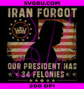 Iran Forgot PNG, Has 34 Felonies PNG, US Flag PNG