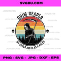 Grim Reaper, My Other Job Is As A Killer Retro Sunset PNG
