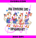 Firequacker Goose PNG,Funny Patriotic Goose American Flag PNG
