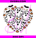 Spooky Ghost Heart PNG, Halloween Ghost PNG, Ghost Pumpkin PNG