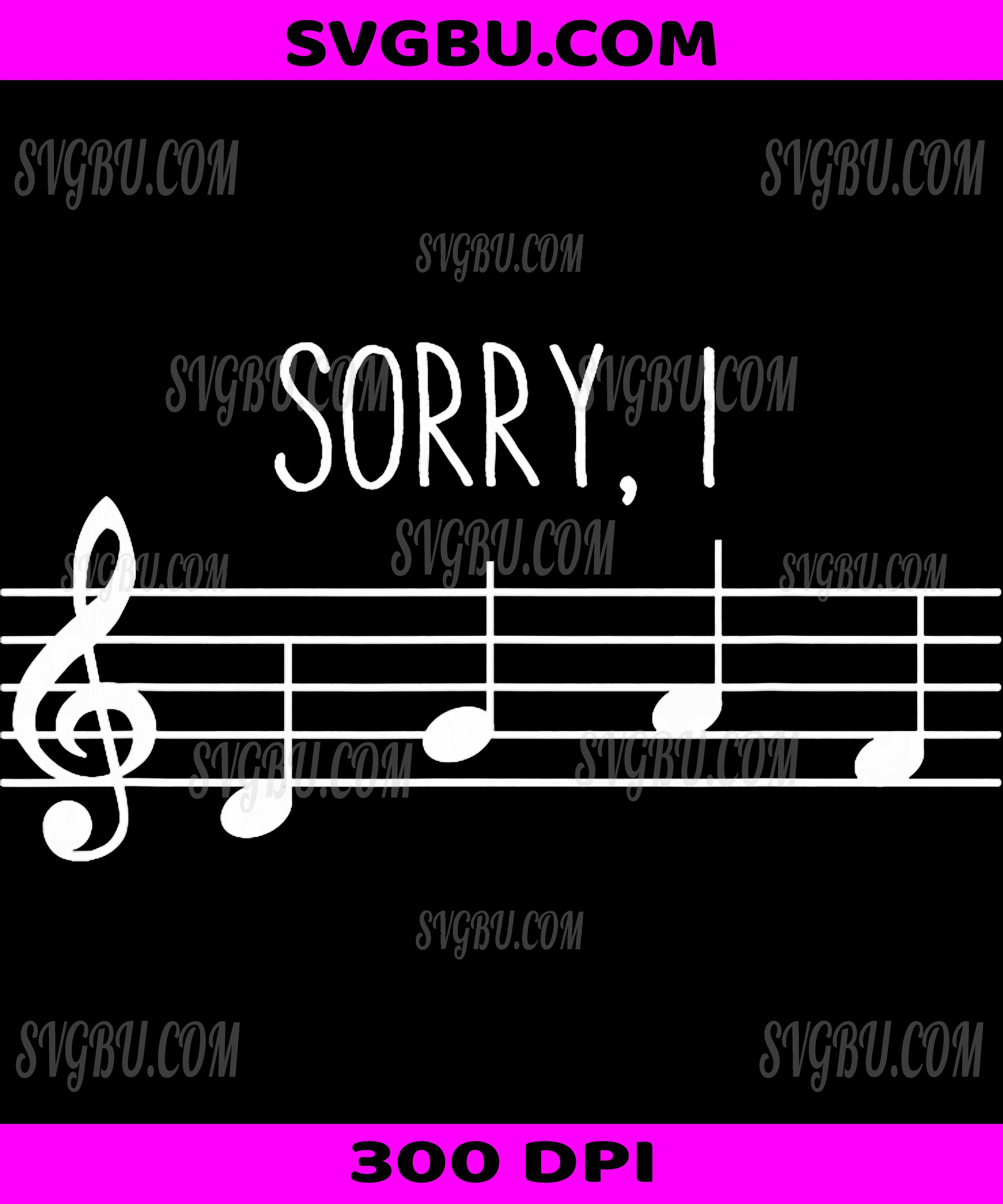 Sorry I DGAF Funny Music Note, Treble Clef Band Choir Teacher PNG