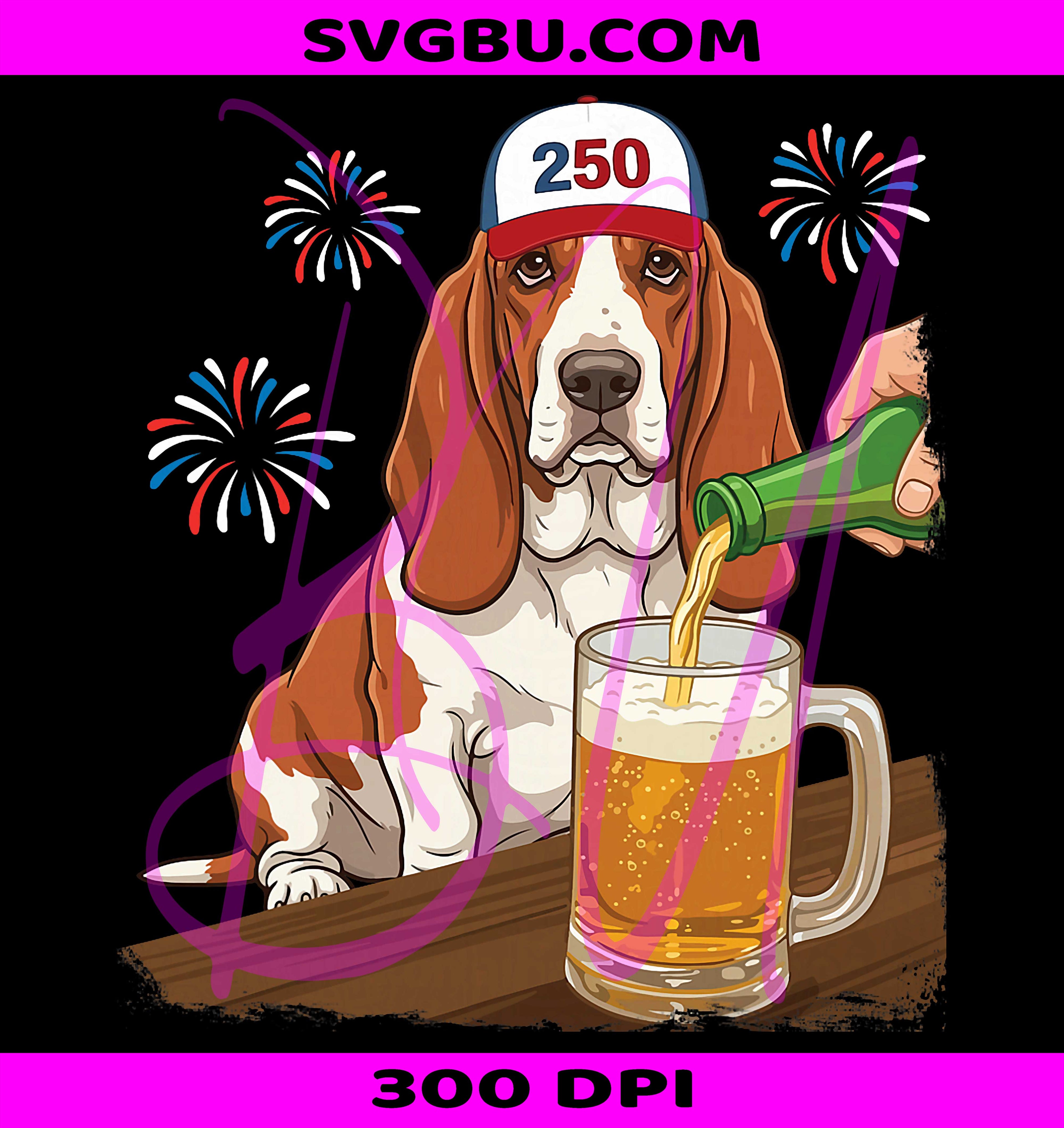 Basset Hound Beer PNG, 250 Years America PNG, Basset Hound 250 PNG