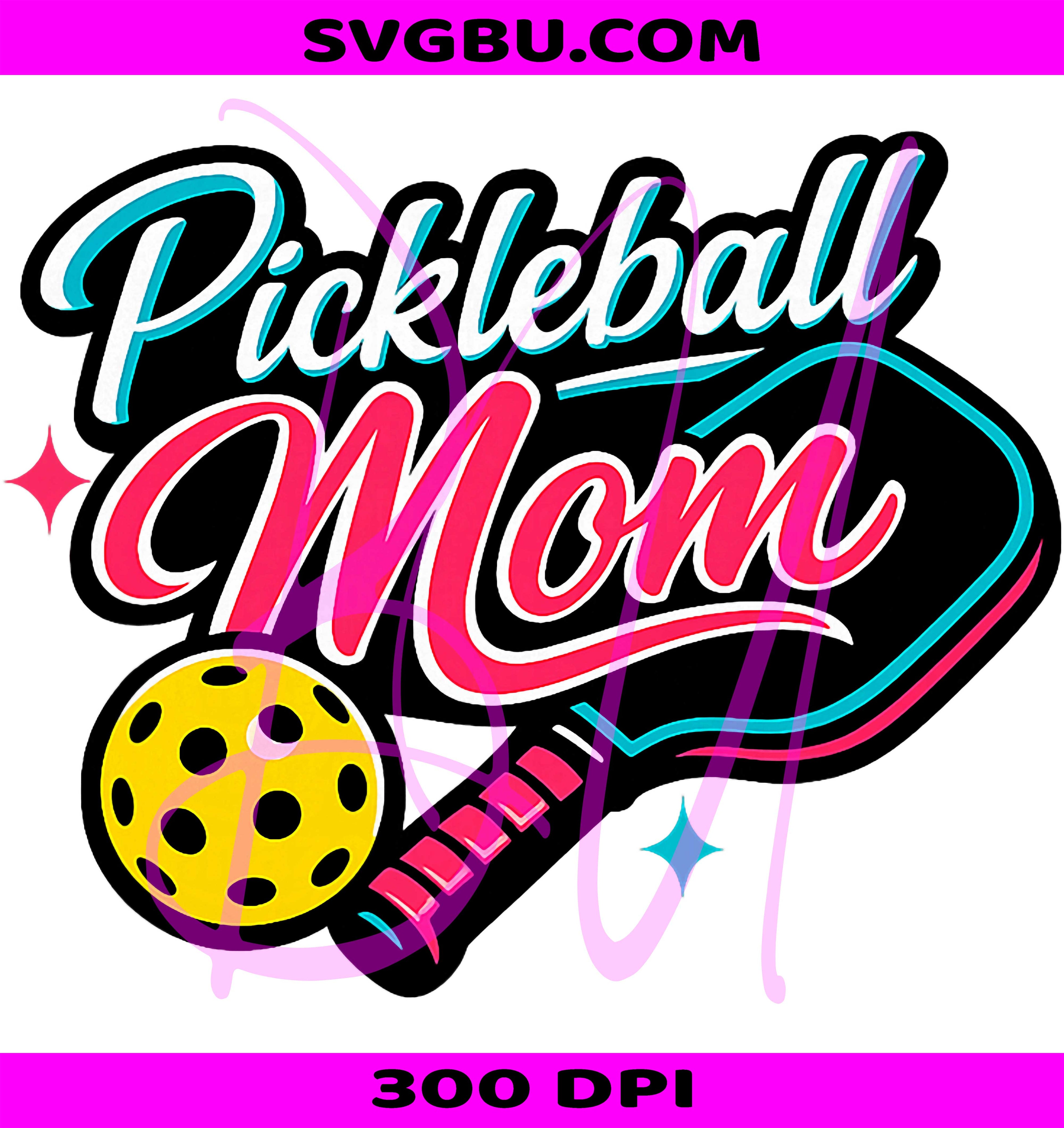 Pickleball Mom Funny Cute Paddle Player Design PNG
