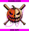 Halloween Baseball PNG, Pumpkin Sublimation PNG, Jack O Lantern PNG